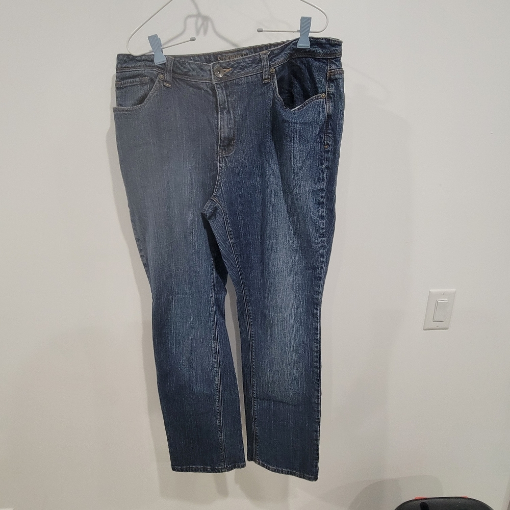 St. John's Bay Straight Leg Denim Blue Jeans / Size 16W